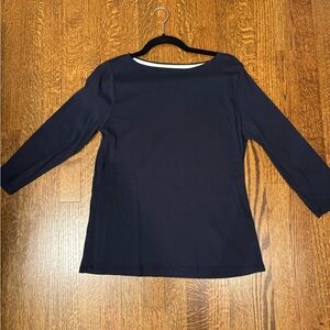 Talbots like new navy boatneck 3/4 sleeve tee
